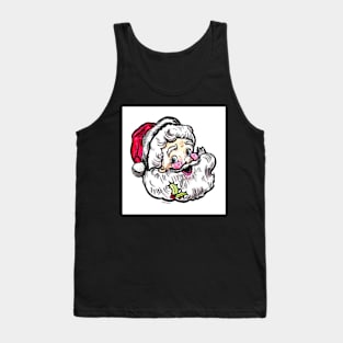 Kitschy Santa Retro Illustration by Ash Claise Tank Top